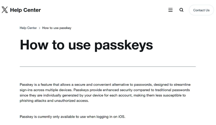 乌当苹果维修店铺分享iOS用户如何通过通行密钥(Passkey)登录 